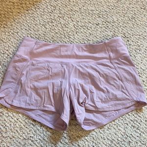 Lululemon 4in lilac running shorts